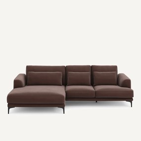 XL hoekbank links in linnen fluweel, MARSILE