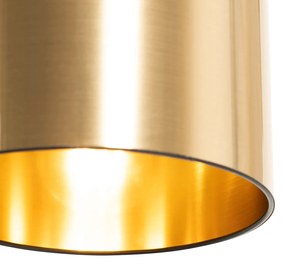 Smart vloerlamp met dimmer zwart met goud incl. Wifi A60 - Lofty Modern rond Binnenverlichting Lamp