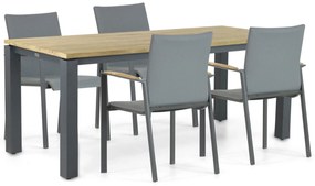 Tuinset 4 personen 180 cm Aluminium/textileen Grijs Lifestyle Garden Furniture Brandon/Riviera