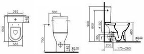 Plieger Plus WC-pack verhoogd m. keramisch reservoir dualflush (+8cm) totaal 48cm hoog universeel wit