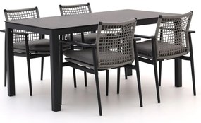 Diningset Bellagio  | 4 personen kunststof | Tuinset stapelbaar | 5-delig | Kees Smit Tuinmeubelen