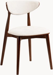 Chenille & beukenhouten stoelen Rina, 2 stuks