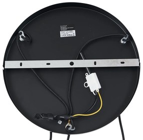 Retro hanglamp zwart met taupe 3-lichts - Felt