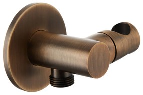 Saniclear Plus draaibare handdouche houder met wateraansluiting verouderd messing