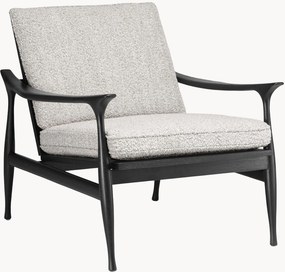 Fauteuil Manzo van bouclé en mindihout