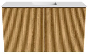 Mondiaz Joya 70cm toiletmeubel oak met wastafel faye midden zonder kraangat talc