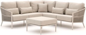 + 10% kassakorting | Hoek loungeset Bellagio  | 5 personen | Loungeset Beige | Hoekbank Aluminium | 237.5x237.5cm | Kees Smit Tuinmeubelen