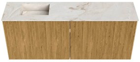 Mondiaz Joya DLux 100cm toiletmeubel oak met wastafel faye links zonder kraangat frappe