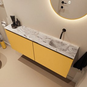 Mondiaz Ture DLux toiletmeubel 120cm ocher met wastafel glace rechts zonder kraangat