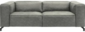 Goossens Bank Calvin grijs, micro leer, 3-zits, modern design