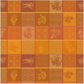 Rond katoenen tafelkleed Mille Tutti Frutti met acryllaag en jacquardweefsel