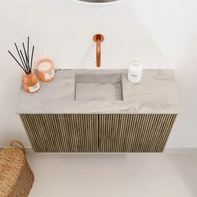 Mondiaz Joya DLux 70cm toiletmeubel dusk met wastafel faye midden zonder kraangat glace