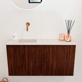 Mondiaz Joya DLux 80cm toiletmeubel ruby met wastafel faye links zonder kraangat meli