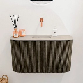 Mondiaz Joya DLux 75cm toiletmeubel ronding links/rechts shadow met wastafel faye midden zonder kraangat opalo
