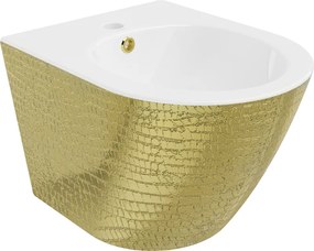 Mexen Lena hangende bidet, wit/gouden schubbenpatroon - 35224808