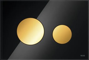 TECE Loop drukplaat glas zwart toetsen goud