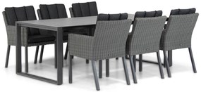 Tuinset 6 personen 220 cm Wicker Grijs Garden Collections Oxbow/Zaga