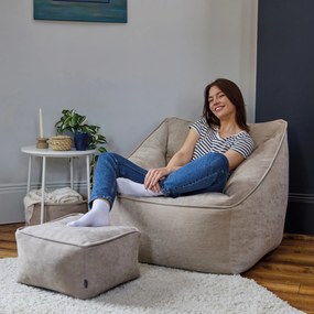 Natalia Chenille Armchair Bean Bag + Footstool