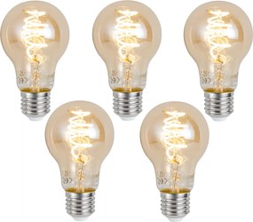 Set van 5 Smart E27 dimbare LED lampen A60 amber 4.9W 320 lm 2500K Zigbee