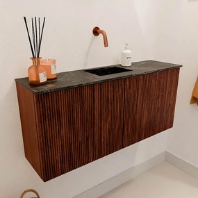 Mondiaz Joya DLux 90cm toiletmeubel ruby met wastafel faye midden zonder kraangat lava
