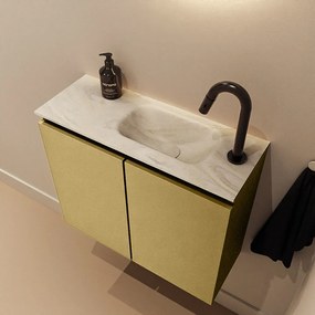 Mondiaz Ture DLux toiletmeubel 60cm oro met wastafel ostra rechts met kraangat