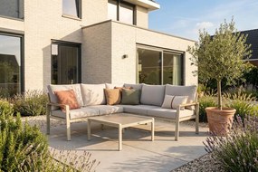 Hoek loungeset 5 personen Aluminium Taupe  Domani Furniture Leaf