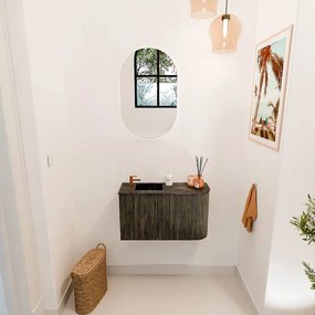 Mondiaz Joya DLux 70cm toiletmeubel ronding rechts shadow met wastafel faye links 1 kraangat lava