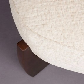 Dutchbone Emilius Retro Poef Beige Walnoot