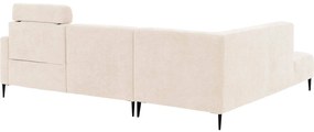 Goossens Hoekbank Tiolo Met Relaxfunctie En Hoofdsteun wit, stof, 3-zits, modern design met ligelement links