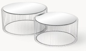 Salontafels Wire met glazen tafelblad, set van 2