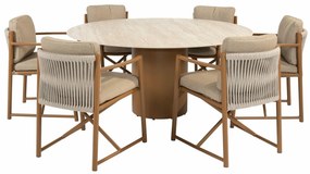 4 Seasons Outdoor Marina tuinset amber met Colorado tafel Ø 160 cm SALE Tuinset beige weerbestendig