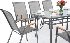 Garden Point metalen tuinset Modena/Bitonto grijs voor 8 personen