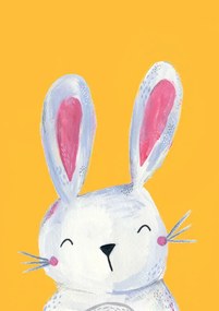 Ilustratie Woodland bunny on mustard, Laura Irwin