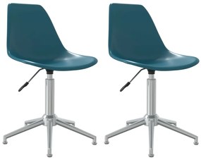 vidaXL Eetkamerstoelen draaibaar 2 st polypropeen turquoise