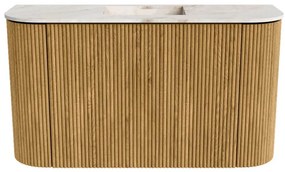 Mondiaz Joya DLux 75cm toiletmeubel ronding links/rechts oak met wastafel faye midden zonder kraangat frappe