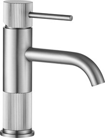Wastafelkraan Rea Lungo Stripe Brush Nickel Low