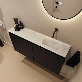 Mondiaz Ture DLux toiletmeubel 100cm urban met wastafel opalo rechts zonder kraangat