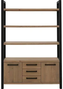 Goossens Wandmeubel Santos, 2 deuren, 3 laden, 3 open vakken 200 cm hoog 137 cm breed