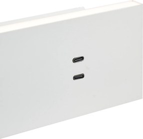 Set van 2 moderne wandlampen wit verstelbaar met USB-C incl. LED - Modric