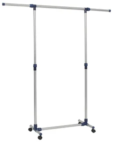 vidaXL Kledingrek verstelbaar 165x44x150 cm roestvrij staal zilver