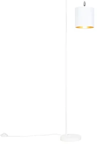 Stoffen Moderne vloerlamp wit met goud - Lofty Modern E27 cilinder / rond rond Binnenverlichting Lamp