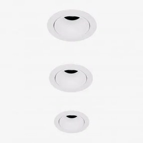 Pack Van 3 Inbouw Led-downlights Met Ronde Frames Ø5 Cm In Aluminium Luisiana Wit & Wit Koud 4000k & 3 W & 19º - Sklum