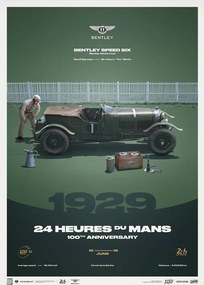 Kunstdruk Bentley Speed Six - 24h Le Mans - 100th Anniversary - 1929, Automobilist