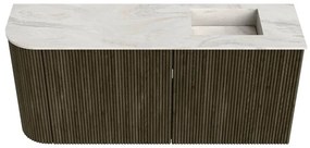 Mondiaz Joya DLux 90cm toiletmeubel ronding links shadow met wastafel faye rechts 1 kraangat ostra