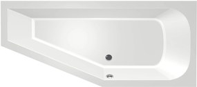 Xenz Lagoon Compact douchebad met ligzijde en hoek rechts 160x75cm glans wit acryl