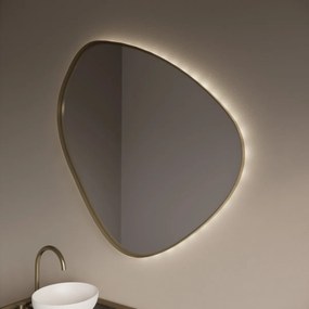 Gliss Design Fenix spiegel met LED-verlichting organisch 60cm mat goud