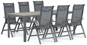 Tuinset 6 personen 200 cm Aluminium/textileen Grijs Hartman Alice/Solare