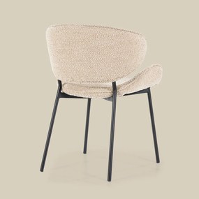Eleonora Tess Boucle Eetkamerstoel Ronde Rug Zandkleur