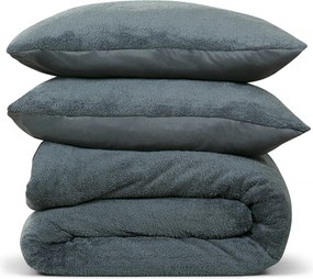 Dekbedovertrek Teddy Fleece – 100% zacht materiaal – 140×220 – antraciet