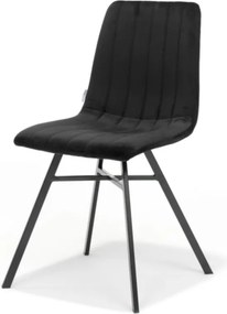 Eetkamerstoel - Dex - stof Velours zwart